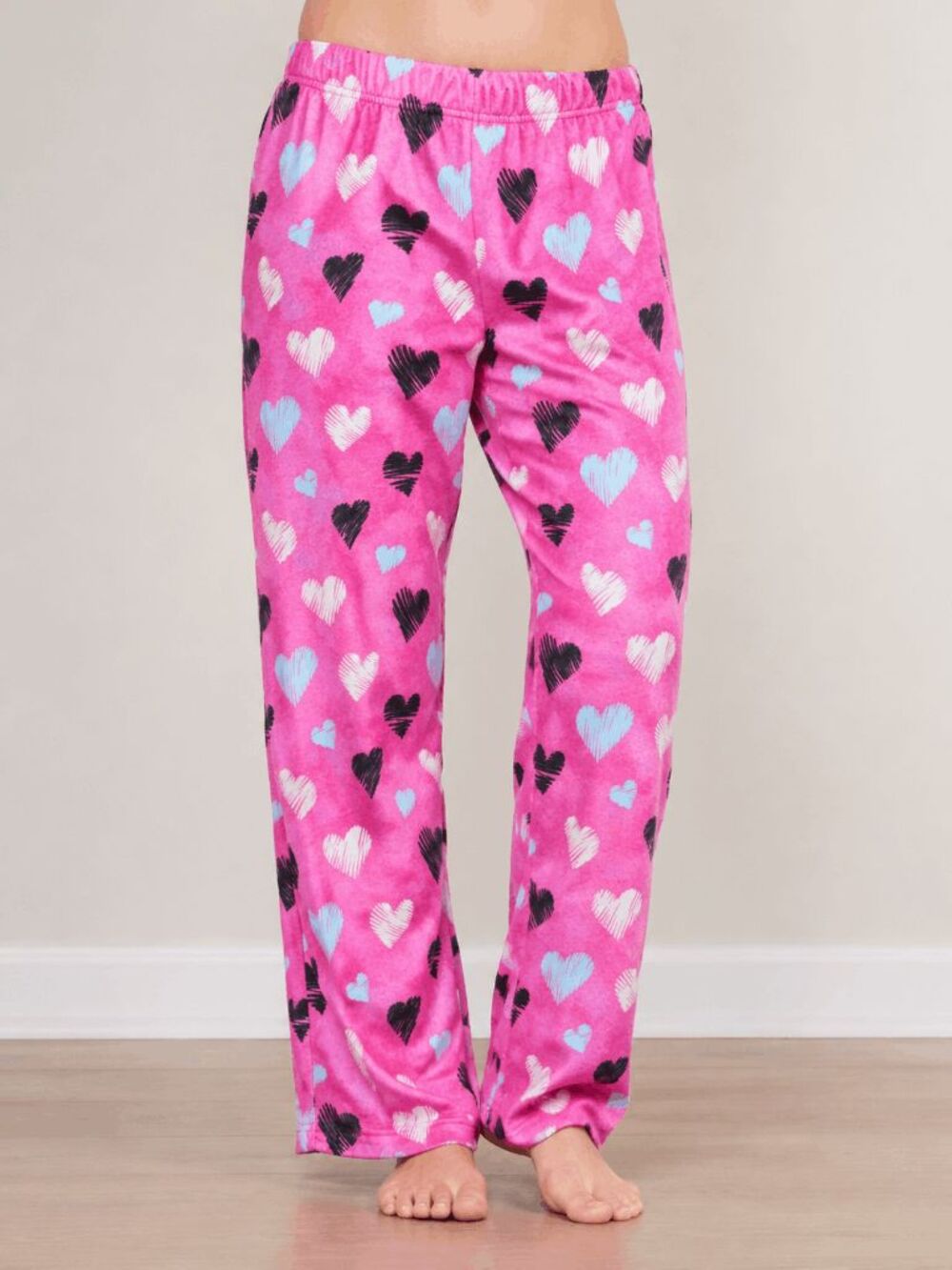 Brooklyn Cloth Girls Heart Print Lounge Pajama Pants Pink Design L 14/16